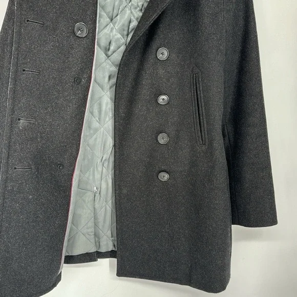 J. Crew Women’s Gray Wool Blend Double Breasted Pea Coat Jacket Size PXS Classic - Picture 5 of 13